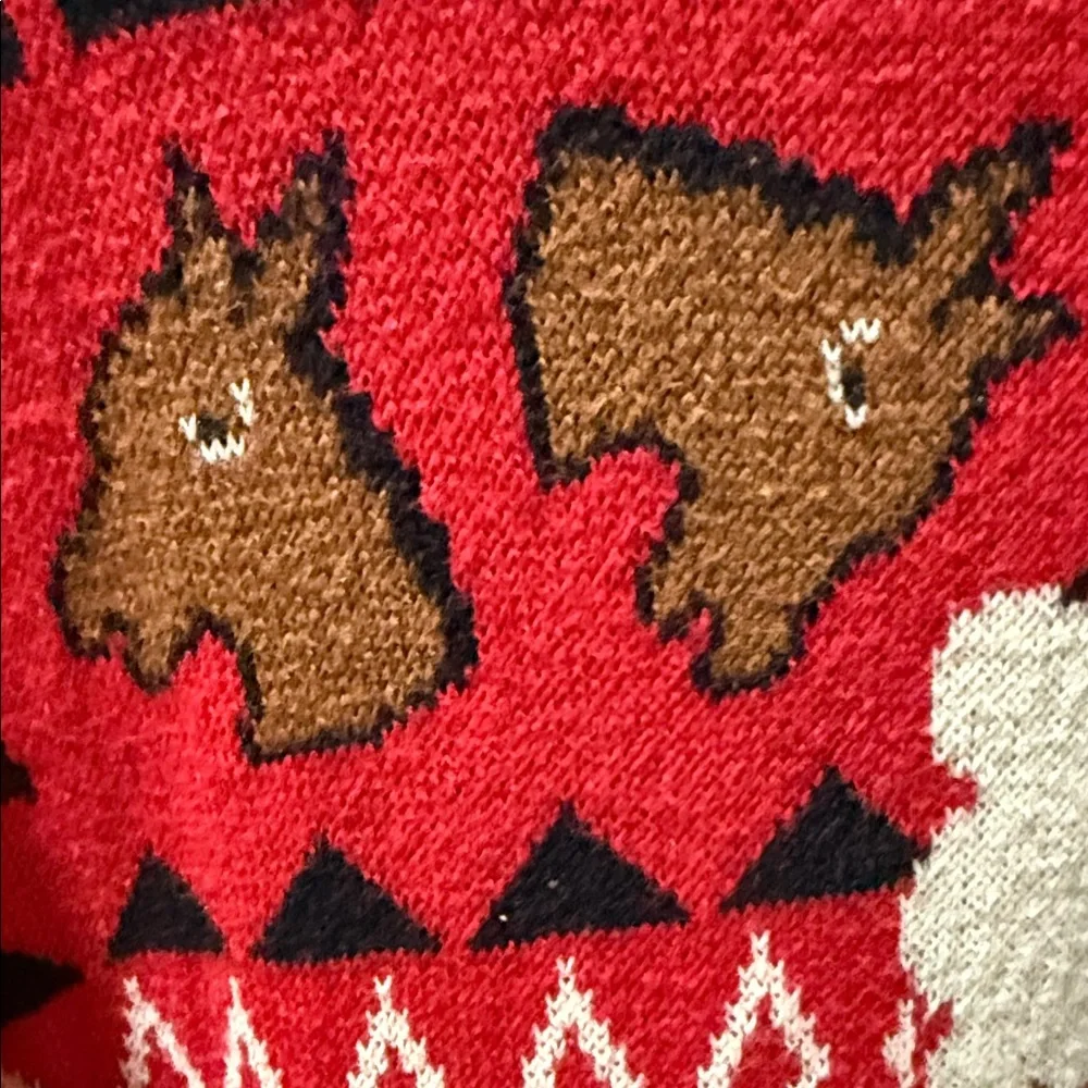 Festive Red Sweater with Horse Design - Picture 3 of 3